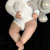BZDOLL 60 CM Big Size Reborn Sleeping Babies Doll 3D Skin Soft Silicone Reborn Baby Toy for Girl with Vascular Vein, Cloth Body Like Real Art Bebe