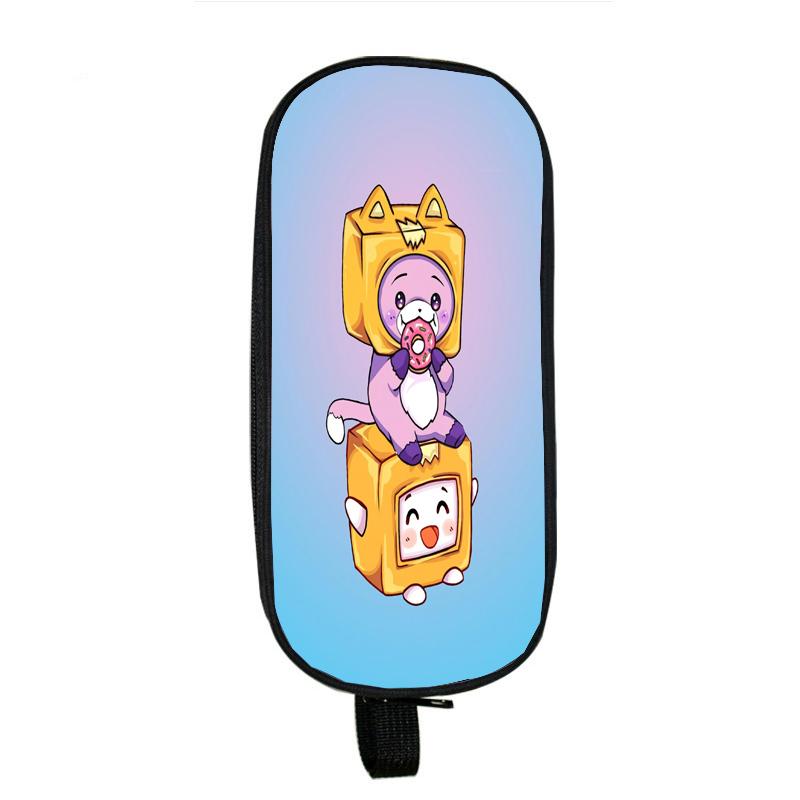 Lankybox Boxy And Foxy Robot Pencil Case Big Storage Box Portable Girls Pen Bag Double Layer School Pouch Kawaii Stationery Case