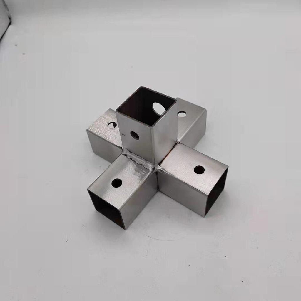 Stainless Steel 25x25 Square Tube Tee Connector for Shelving Display Racks