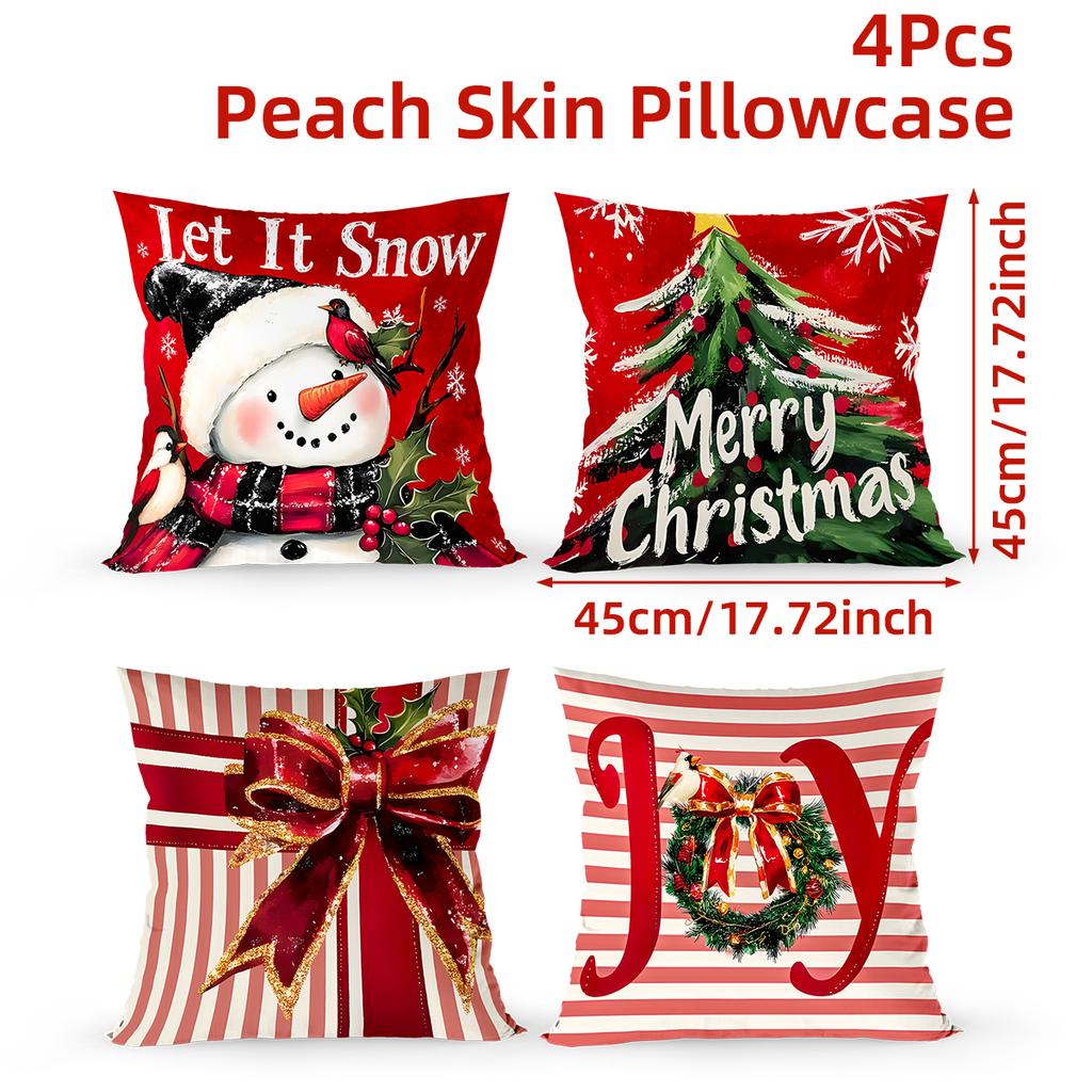 Christmas Cushion Cover Merry Christmas Decorations for Home 2025 Navidad Natal Xmas Ornament Sofa Pillowcase New Year Gift 2026