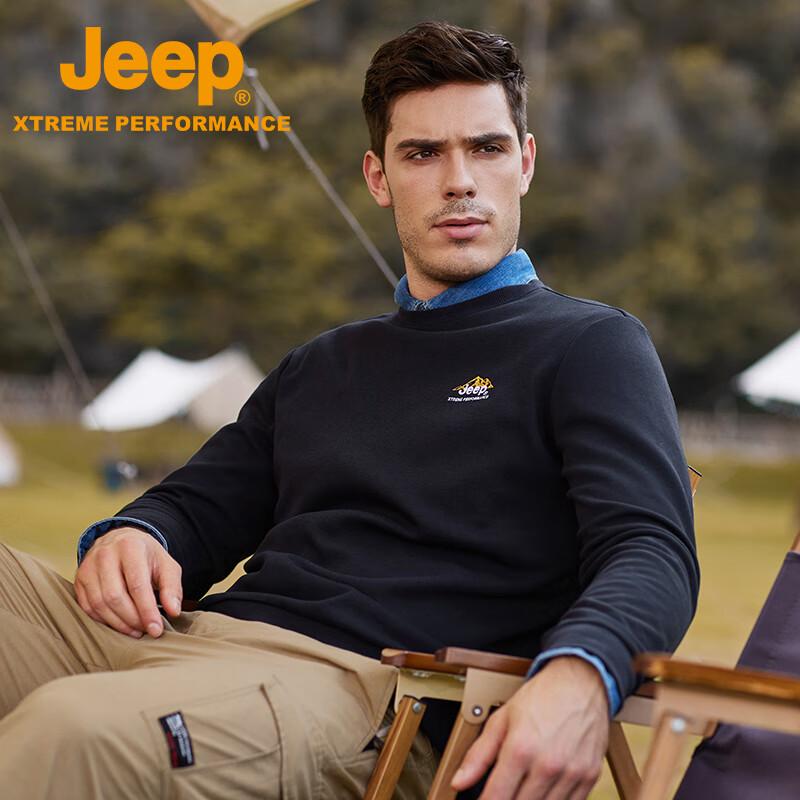 Jeep Men's Warm Fleece-Lined Casual Long Sleeve Top