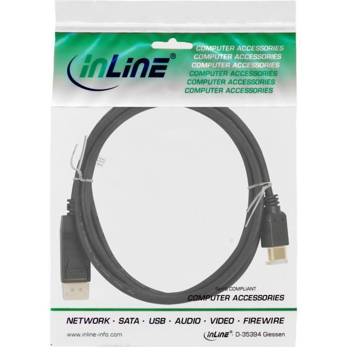 Câble vidéo - inline - 17187 - 0,3 m - displayport - hdmi type a - mâle/mâle