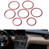7pcs Red Air Vent Outlet Ring Cover Trim for Mercedes Benz C Class W205 15-18 LB