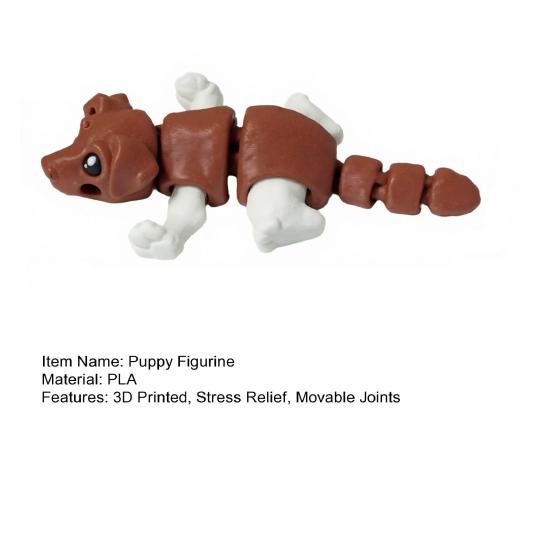 Articulated Dog Figurine, 3D Printed Cute Puppy with Movable Joints, Colorful Desk Pet for Home Office, Stress Relief Toy Gift
