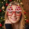 Fun Holiday Accessories for Kids Christmas Glasses, Glitter Party Glasses Frames, Novelty Elf Snowman Santa Claus Elk Frames Reindeer Eyeglasses