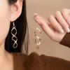 High-End Minimalist Geometric Spiral Metal Wave Earrings for Women