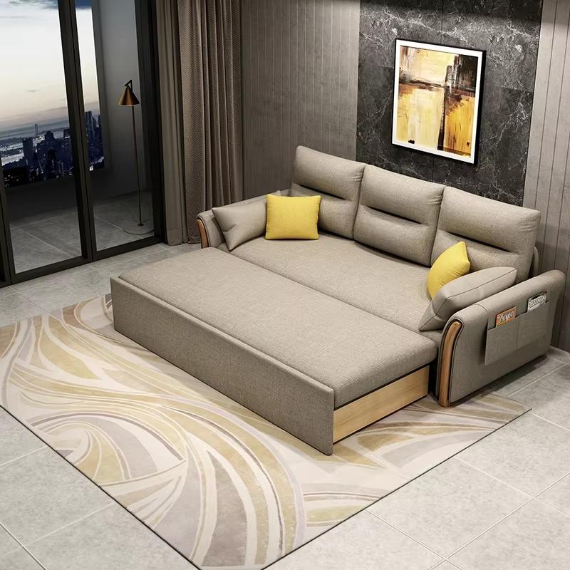 Modern Minimalist Expandable Fabric Upholstered Leisure Sofa Bed Armchair Office Living Room Bedroom Sofa Bed