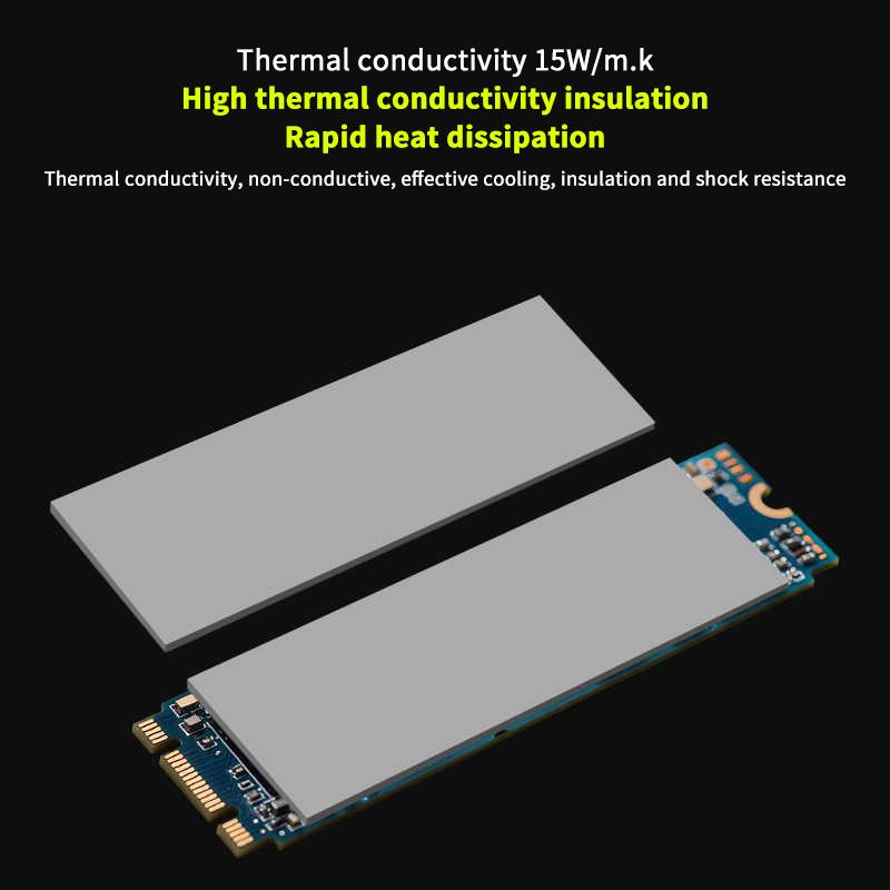2 vnt. 15W M.2 terminių pagalvėlių laidžios pagalvėlės lakštas 0,5/1,0/1,5 mm silikoninė SSD terminė pagalvėlė lipni izoliacinė terminė pagalvėlė nešiojamam kompiuteriui