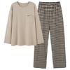 2025 New Couple's Pure Cotton Striped Pajama Set - Long Sleeve for Spring and Autumn
