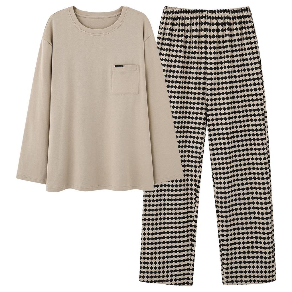 2025 New Couple's Pure Cotton Striped Pajama Set - Long Sleeve for Spring and Autumn