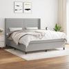 Maison Exclusive - Bettlattenrost mit Matratze Hellgrau 160x200cm Stoff