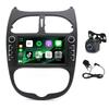 7Inch Car Stereo Radio Car-play GPS Navi Compatible for P-eugeot 206 206CC 206SW 2000-2008 Android 13