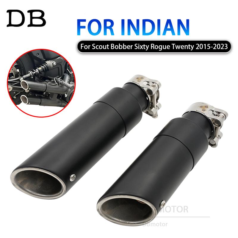 Short Muffler Pipe Tube Tail Tip Section Exhaust System For Indian Scout Bobber 60 Rogue 20th 2015 - 2023 Motorcycle Accessories