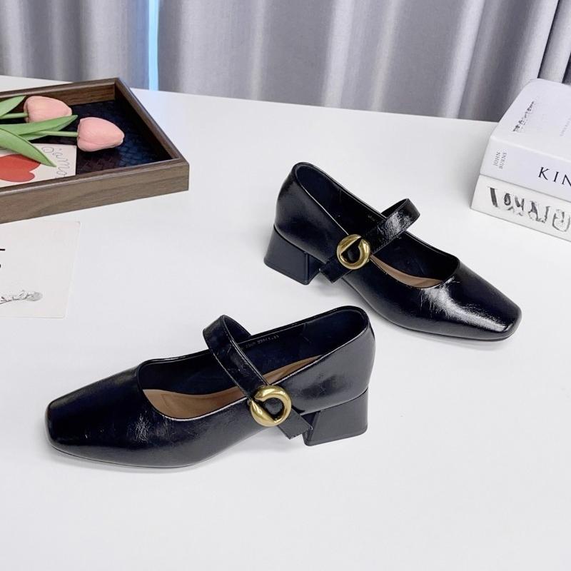 Fashion Mary Jane's 2025 New Square Toe Shallow Single Shoes Women's Block Heel