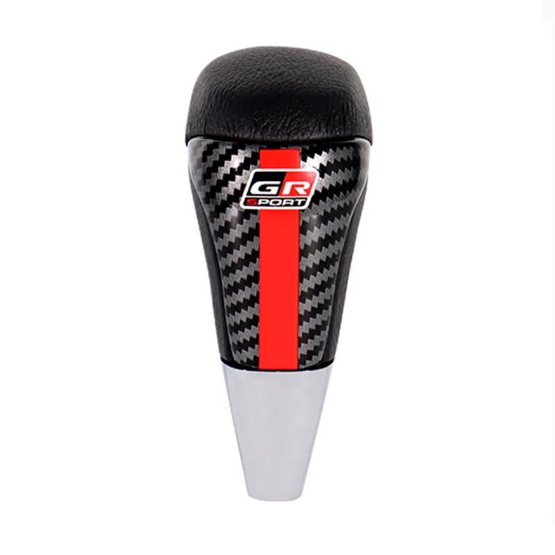 

Carbon Fiber Leather Car Gear Shift Knob Lever Change for Toyota GR Sports Corolla Supra Gazoo Yaris - Racing Accessories