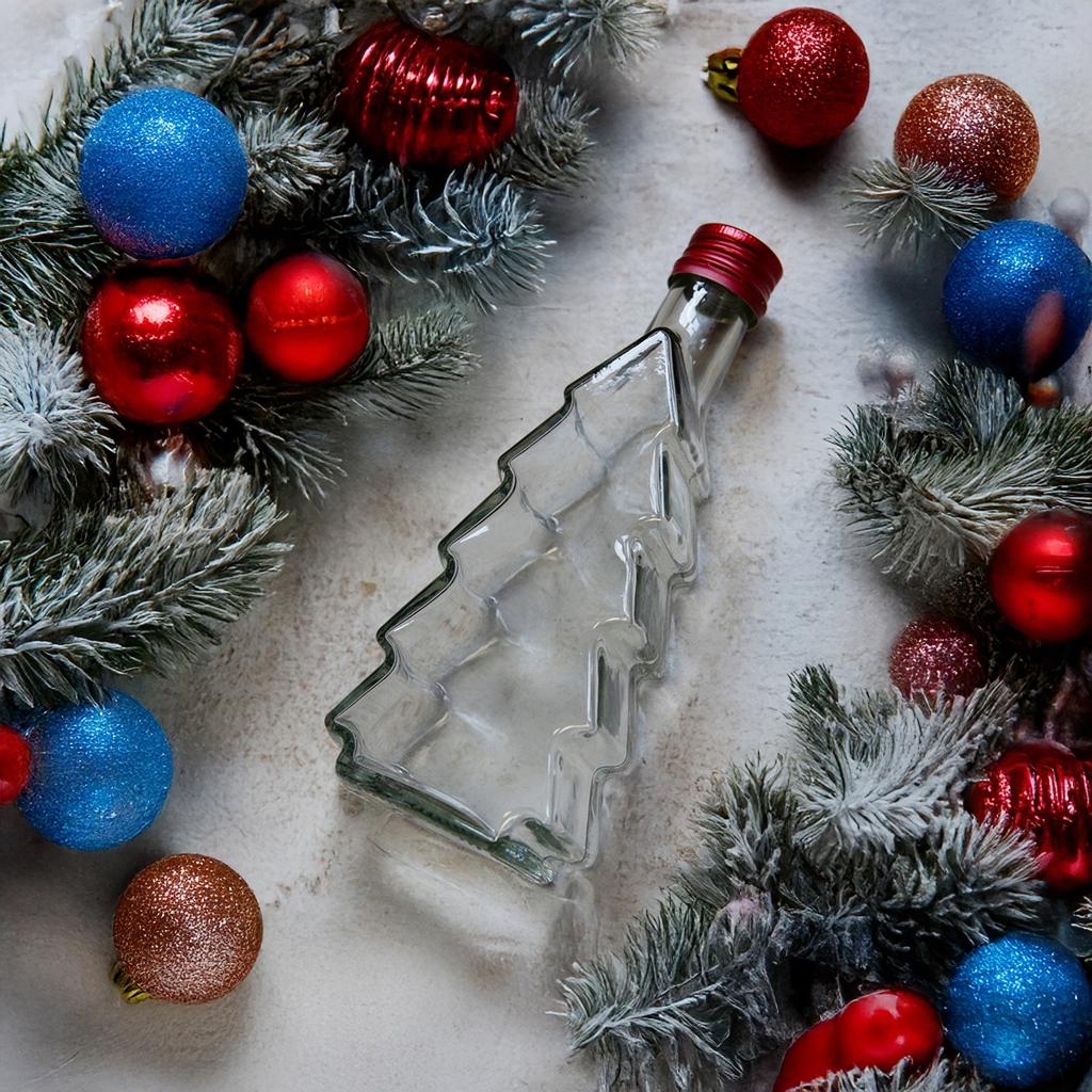 10x CHRISTMAS TREE BOTTLES 250ml FOR LIQUEURS GIFT WINE LIQUEUR SET