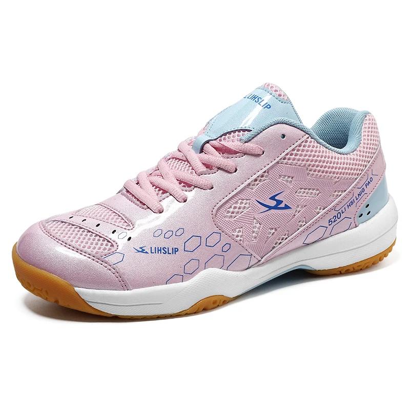 Badminton Shoes for Men Women Quality Outdoor Man Professional Sports Trainer Blue Pink with Male Table Tennis Sole Sneakers