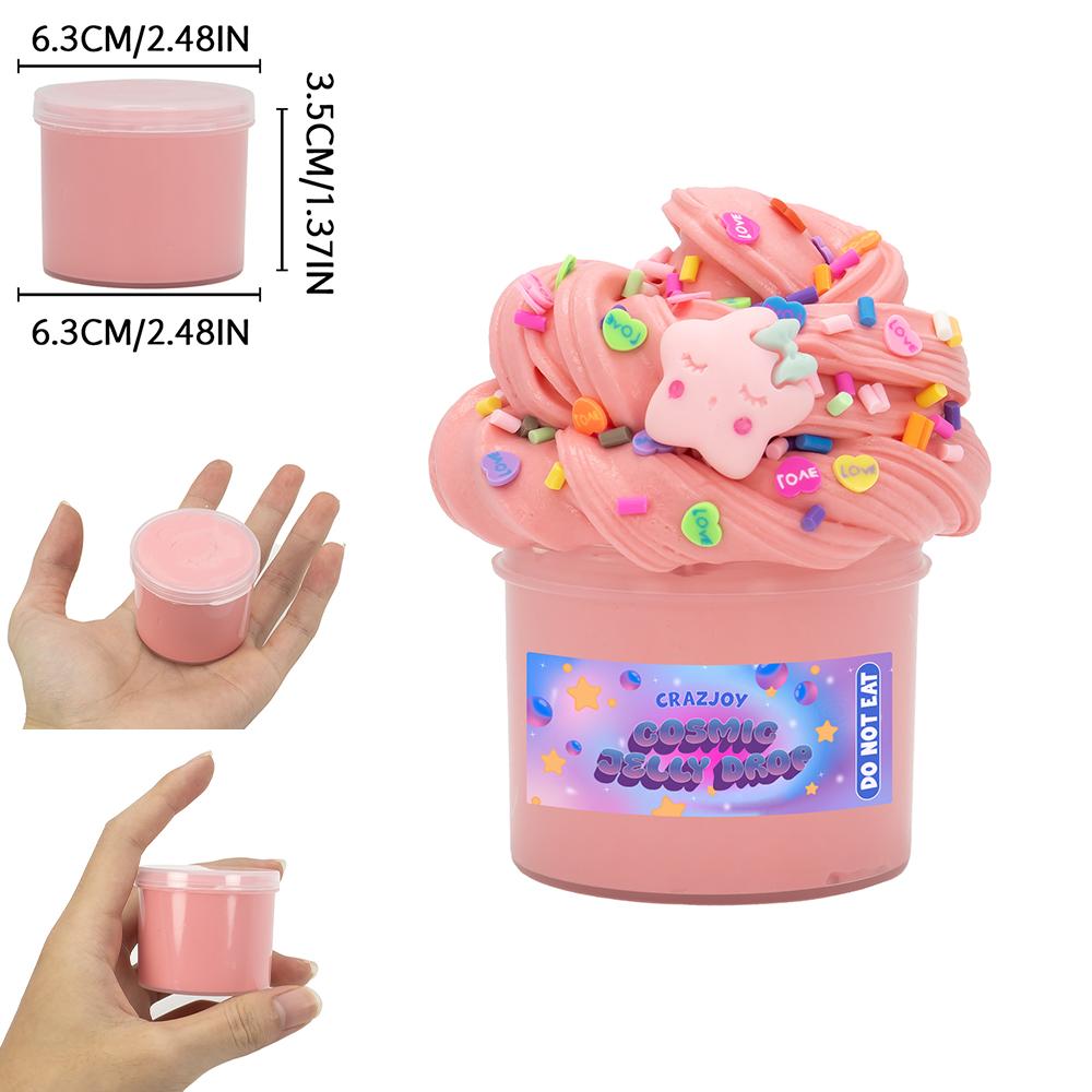 Festliches 2,37oz Fluffy Butter Slime Kit, Nicht klebriges duftendes DIY-Bastelset, weiche Stressbewältigung für Partys und Feiertagsgeschenke