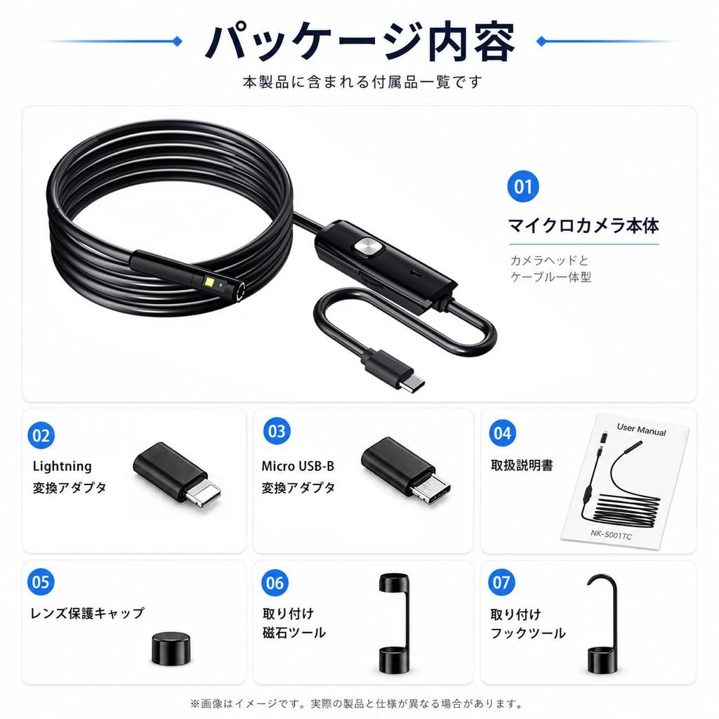 Fiberscope Endoscope HD Camera Dual Lens Lightning Connection 8mm High Resolution Lens LED Light Dimmable Shape Memory Cable Micro Camera Endoscope