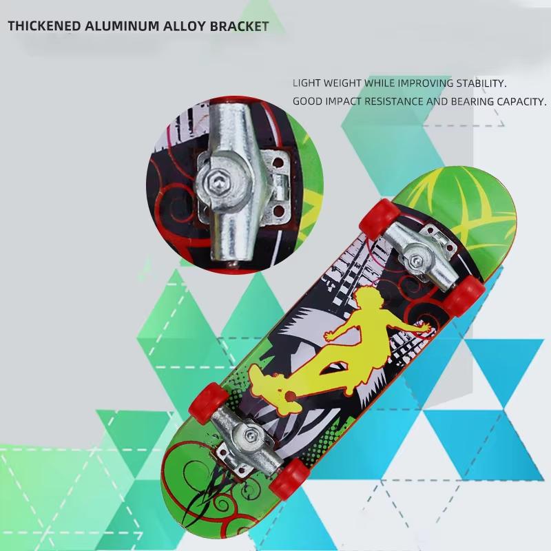 Mini Finger Skateboard Professional Alloy Stand Fingerboard Toy Cool Graffiti Finger Skate Board Novelty Toys For Kids & Adult