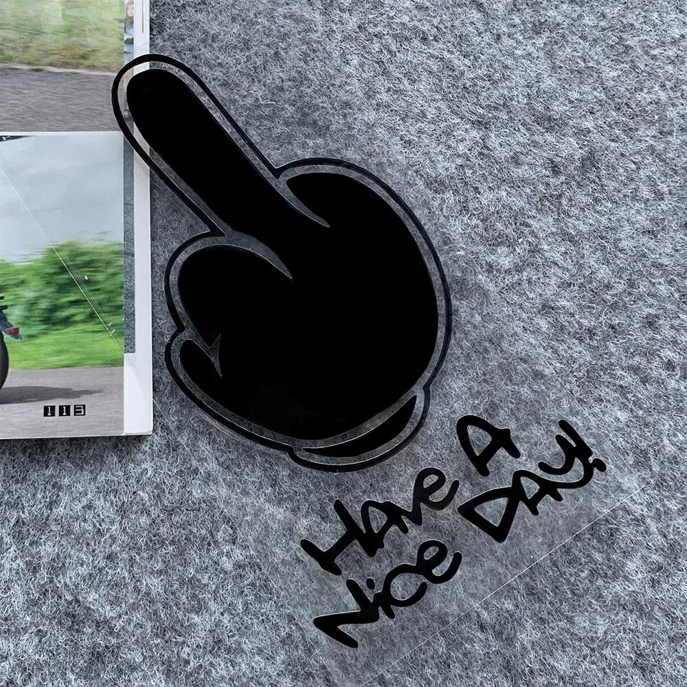 Motorcycle Stickers HAVe A Nice DAY ! Middle Finger Refletor Accessories Decals for Honda PCX125 Yamaha R1 Kawasaki Z900