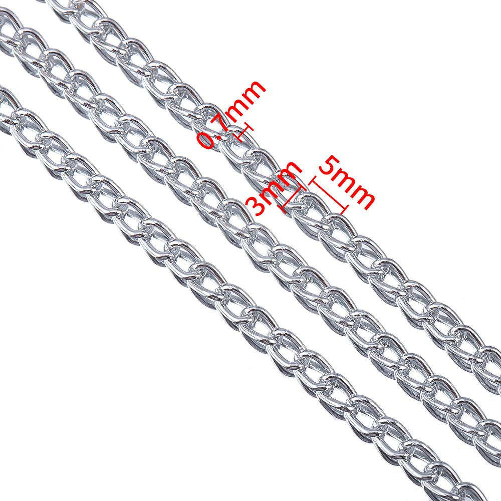 2M 1M 0.5M Aluminium Chain Curb Twisted Chain Links for DIY Handmade Necklaces Bracelets Jewelry Making Accessories Multi Color