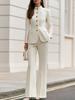Women Tracksuit Set Long Sleeve Stand Collar Single Breasted Jacket Flare Pants Solid Color Elegant Outfit