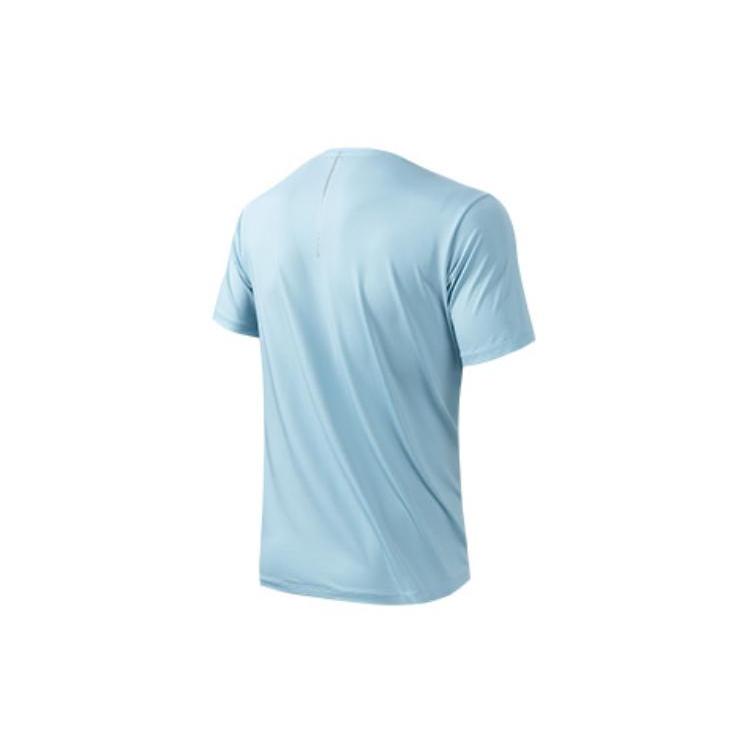 ANTA T Shirts Men's Sky Smoke Blue Crew Neck Moderate Straight Fit 952325106-4