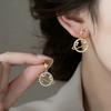 Copper Plated Real Gold Inlaid Zircon Fun Planet Earrings Women'S Stud Earrings Jewelry