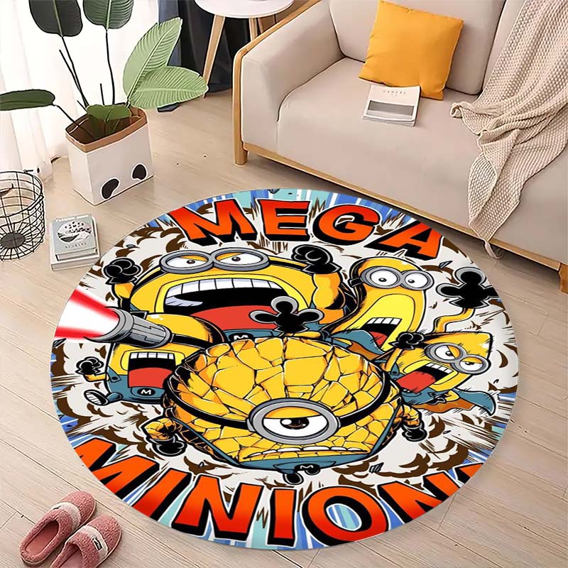 Classic Minions Circular Rug Lovely Character Pattern Round Floor Mat For Children Bedroom Living Room Home Decorative Carpet