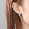 LUOTEEMI Charm Gold Plated Huugie Earrings for Women a AA Cubic Zirconia Huggie Girls  Ear Rings