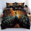 Beautiful Peacock Pattern 3D Printed Duvet Cover Set Retro Style Soft Double For Adult Queen King Size Bedding Set Pillowcase