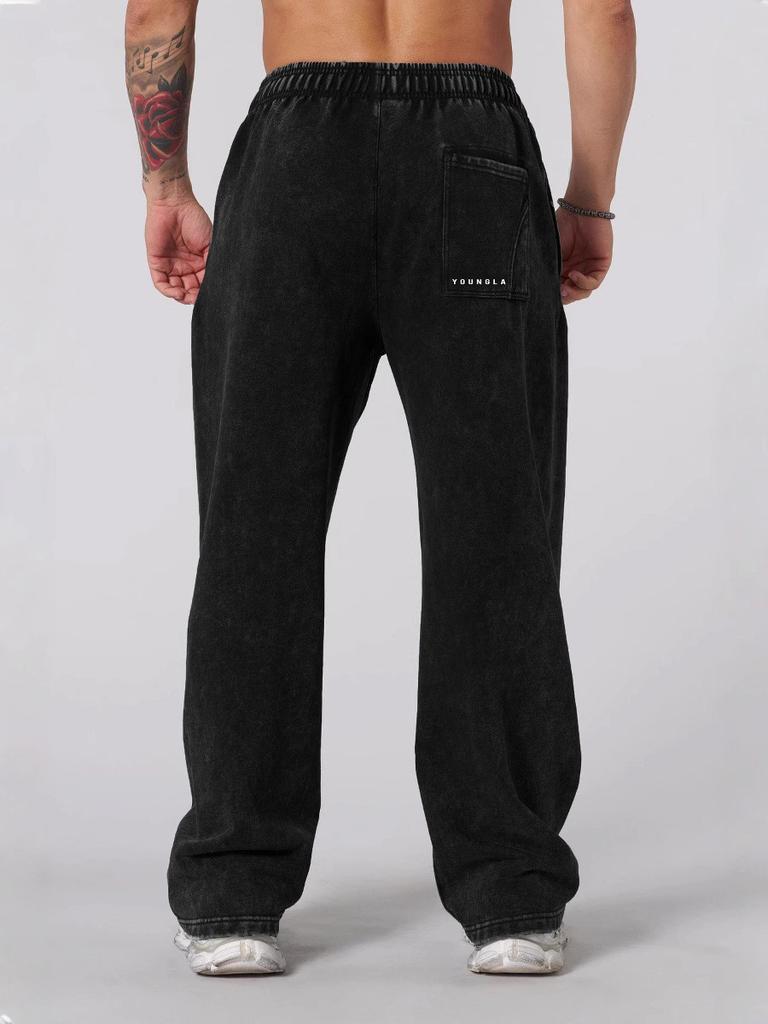 Pantalon de jogging athlétique Youngla pour homme en tissu de coton respirant avec cordon de serrage pour un usage décontracté