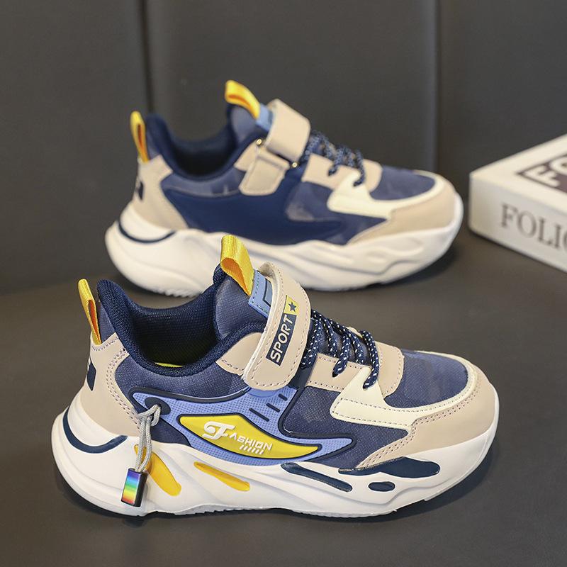 Boys' Waterproof Leather Sneakers - Lightweight, Soft Sole Running Shoes for Elementary School Students
