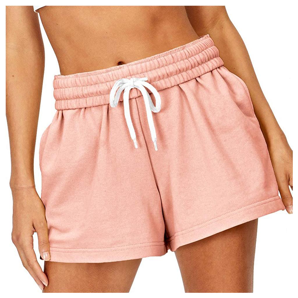 Womens Shorts Casual Summer Drawstring Comfy Sweat Shorts Elastic Running Shorts