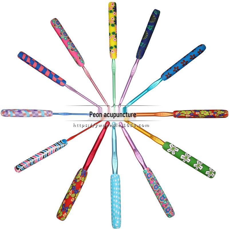 Colorful Crochet Hook Set - 5 Polymer Clay Hooks (CH118-5PCS)