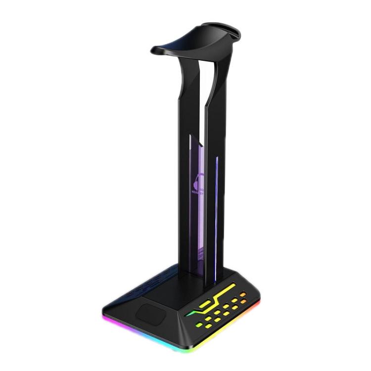 2024 Best Selling Dual USB RGB Color Changing Gaming Headset Stand Holder чёрный
