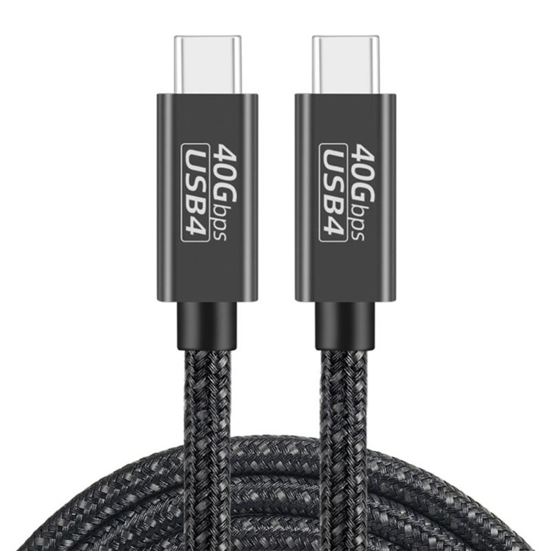 USB4 TypeC Cable 8K60hz 40Gbps Alloy Connector Fast Charging Data Transfer Aluminum Alloy Braided Nylon Cord 1