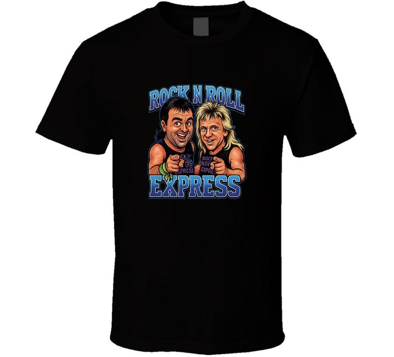 Rock N Roll Express Retro Wrestling Legend Caricature Unisex T-Shirt XXL