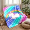 Unicorn Rainbow Theme blanket Lightweight Warm Flannel Blanket Decorative Throw Blanket for Home Decoration