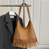 Bag Women's 2025 New Tassel Bag Shoulder Bag Large Capacity Underarm Tote Bag