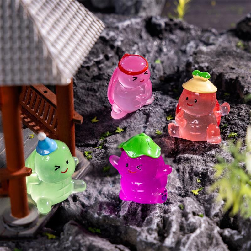 Cute Mini Luminous Kung Fu Turtle Micro Landscape Ornaments Car Home Decoration Glowing In Dark Turtle Toy DIY Accessories Gifts