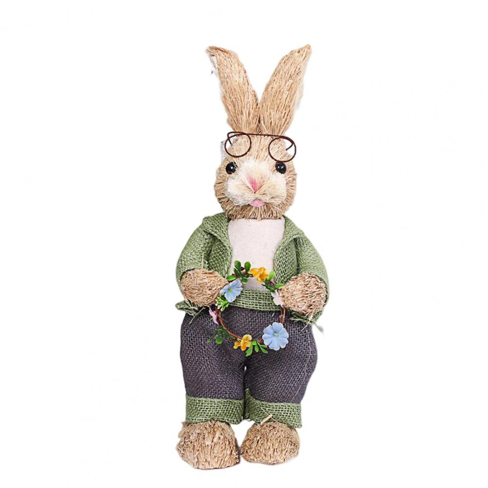 Cute Straw Rabbit Decor Home Decoration Halloween Decor for Winter Party Decor Wedding Decoration 2025 Easter Bunny