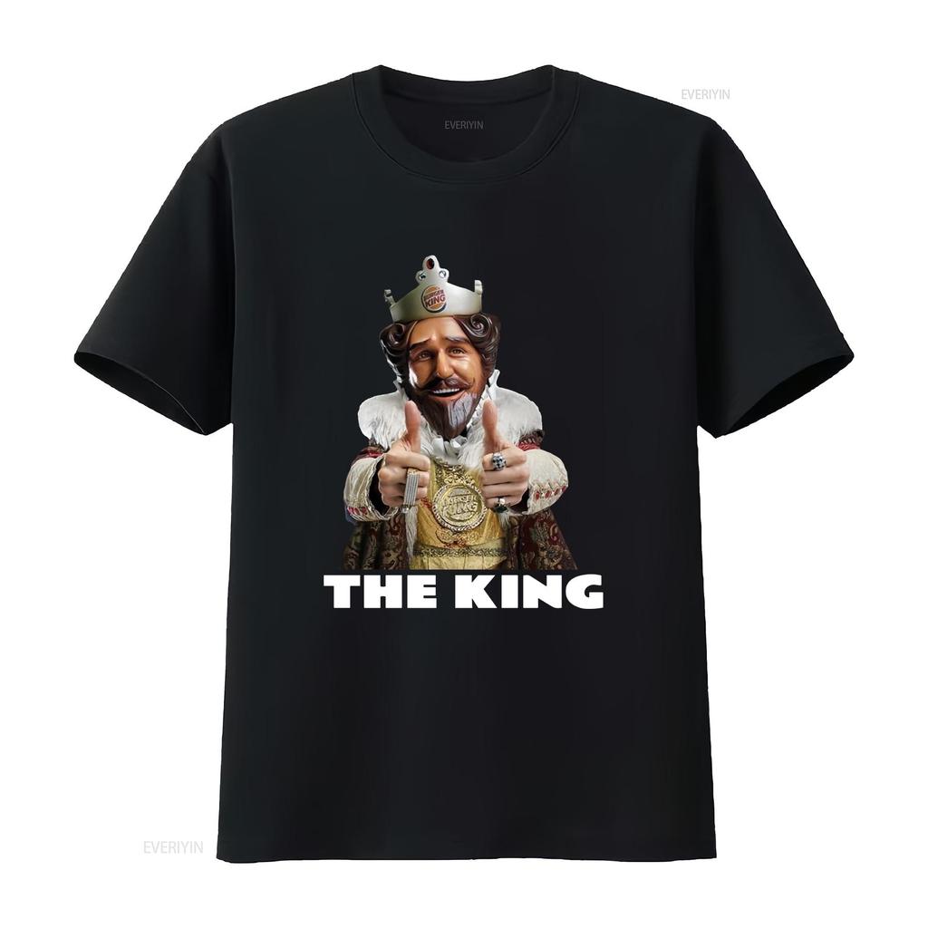 The King Mascot Burger T Shirt Vintage Washed Breathable Comfortable Unisex Soft Designer Clothes Fashion Graphic