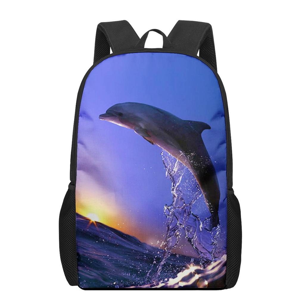 Dolphin Ocean Animal Print Children School Bag Girls Boys Casual Backpack Student Schoolbag Teenager Daily Storage Rucksacks