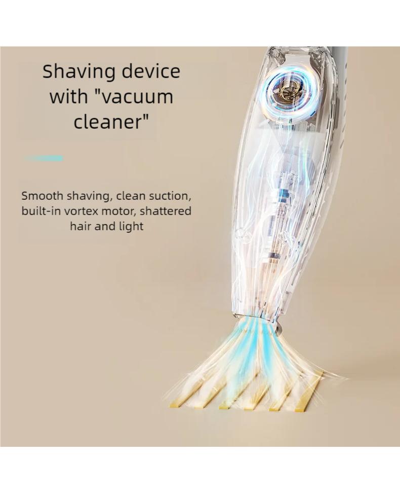 Electric Cat Pet Hair Suction Low Noise Full Set Bass Shaver with Vacuum Cleaner - Quiet Pet Grooming Tool for Cats