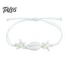 Lightweight Vacation Wrist Jewelry Summer Beach Bracelet, Bohemian Sea Shell Turtle Braided Handmade Woven Casual Daily Wear Accessory String