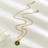 Lovely Cartoon Christmas Necklace Themed Pendant Collarbone Chain Neck Jewelry Gift For Women Holiday Party