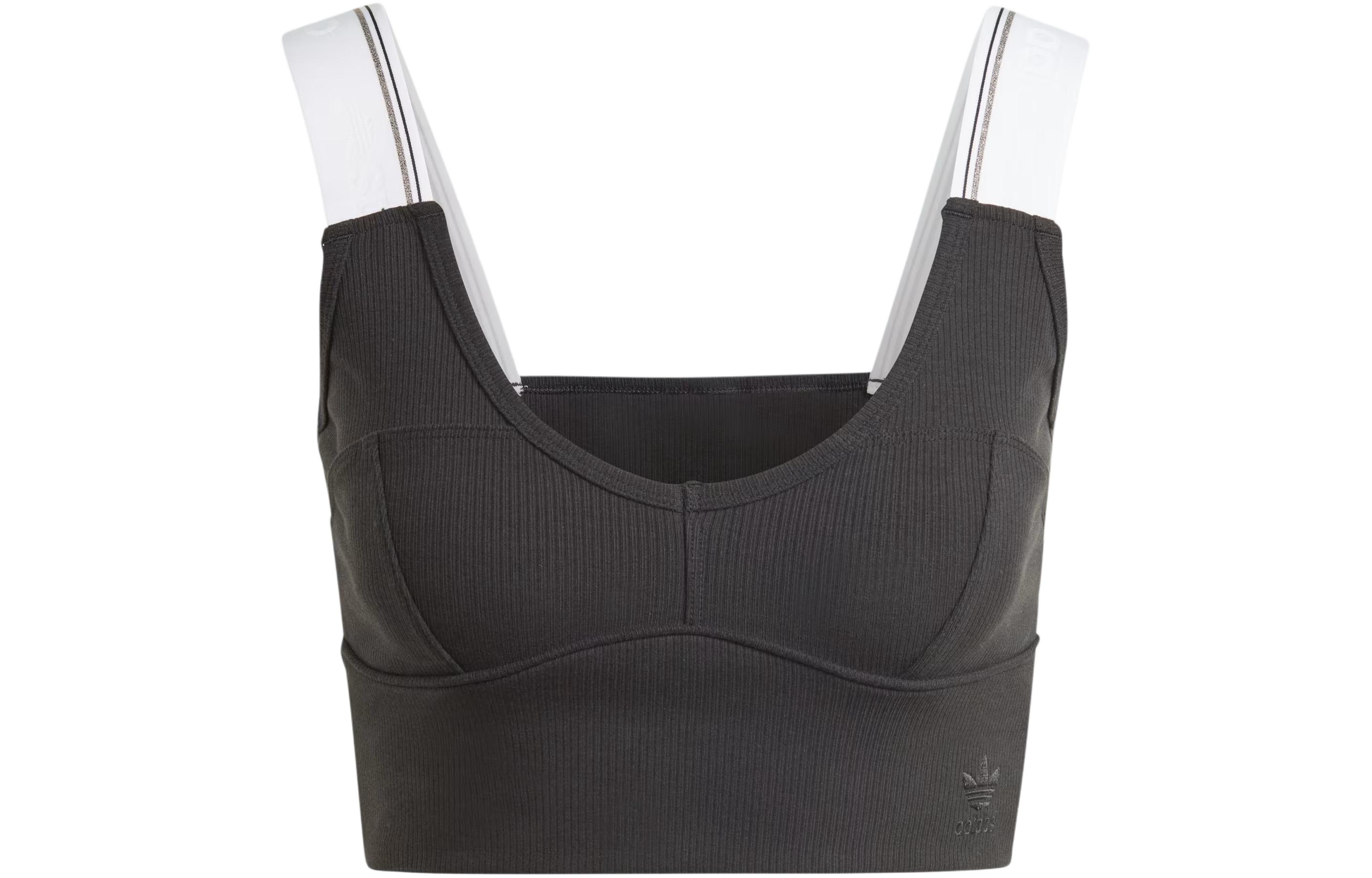 Adidas Originals Tape Bra Top Sports Underwear Women s Black IT7299 M