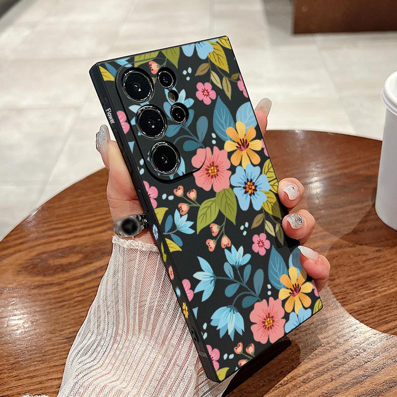 

Flower Print Case For Samsung Galaxy S22 S23 S24 Ultra S21 FE A55 A54 A35 A34 A25 A15 A14 A05 A53 A52 5G Silicone Cover For Samsung S24 FE